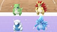 Both forms of Shiny Sandshrew and Sandslash as they appear in Pokemon GO (Image via Niantic/Critical Slacker on YouTube)